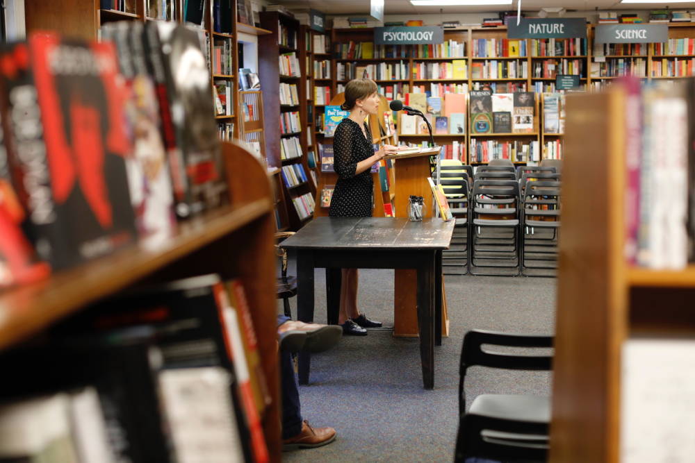 Sarah Menkedick, during a reading at Politics and Prose Bookstore in Washington, D.C.