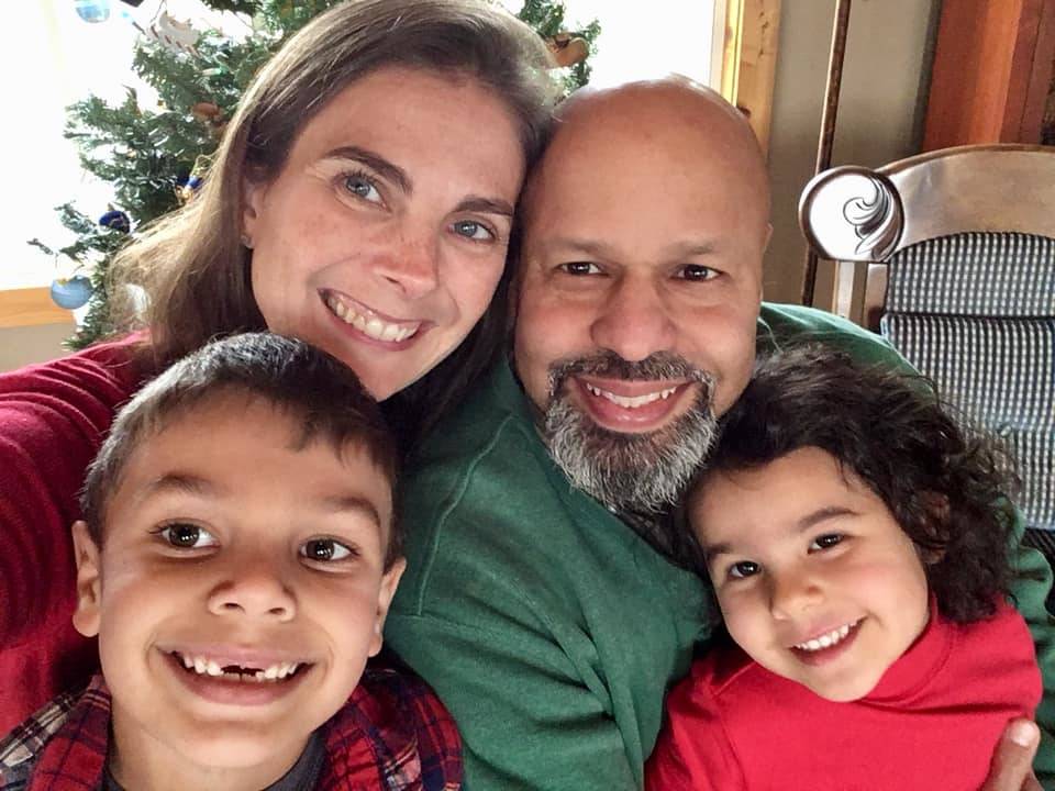 Rachel Alvarez with her husband Frank and their two kids, Christian and Mia.