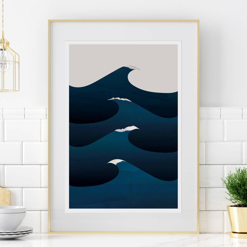 'Waves' Original Digital Collage, archival print by Emily French