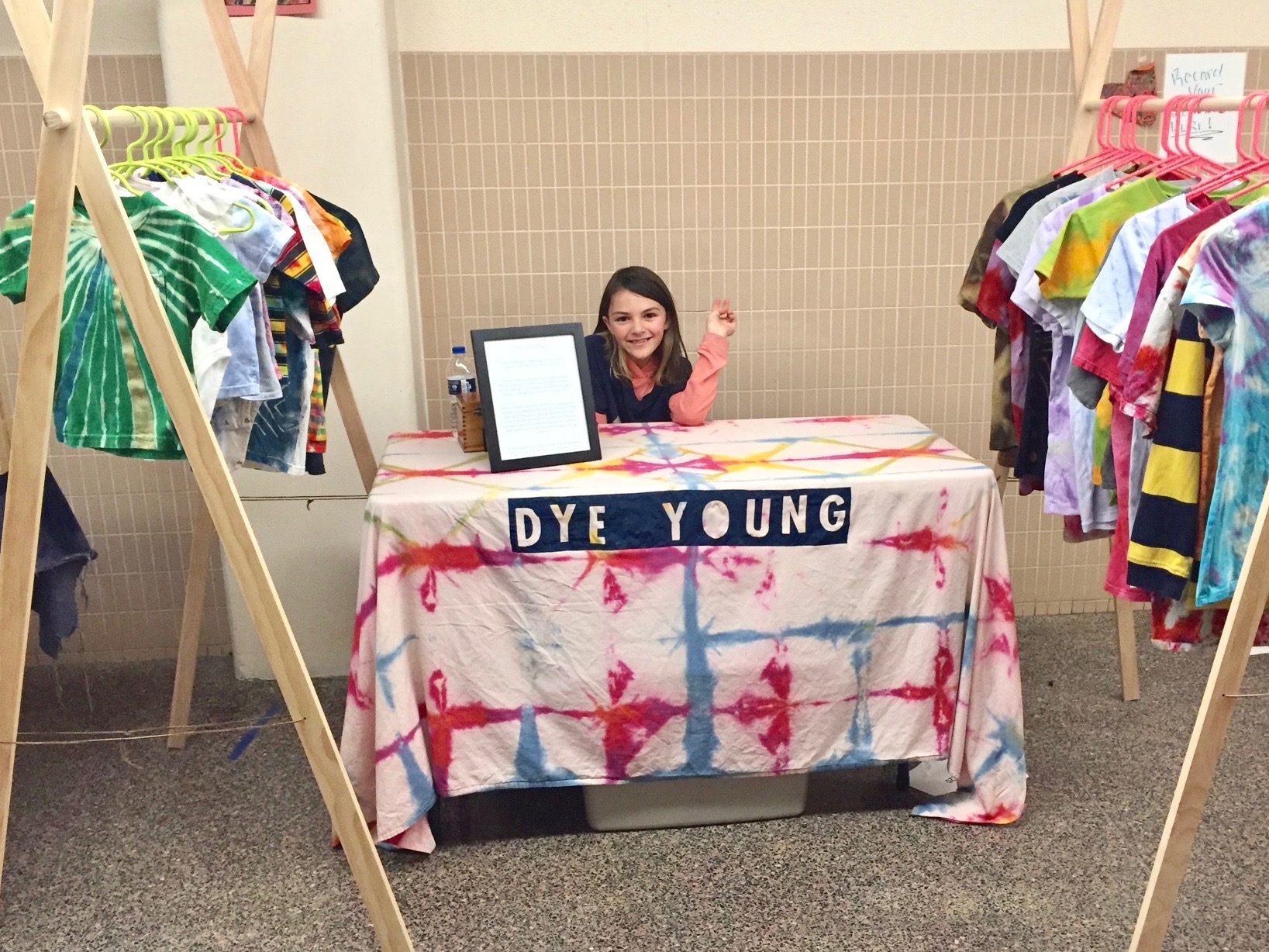 Mara Gramling hand-dyes second hand t-shirts for her clothing line, Dye Young. 