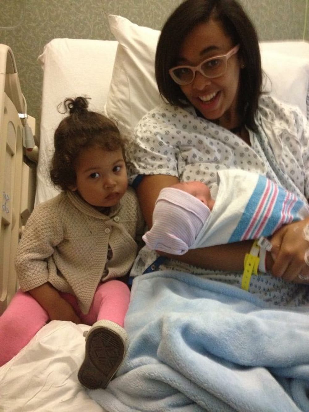 Constance with her daughter Savannah, and newborn son Thanos.