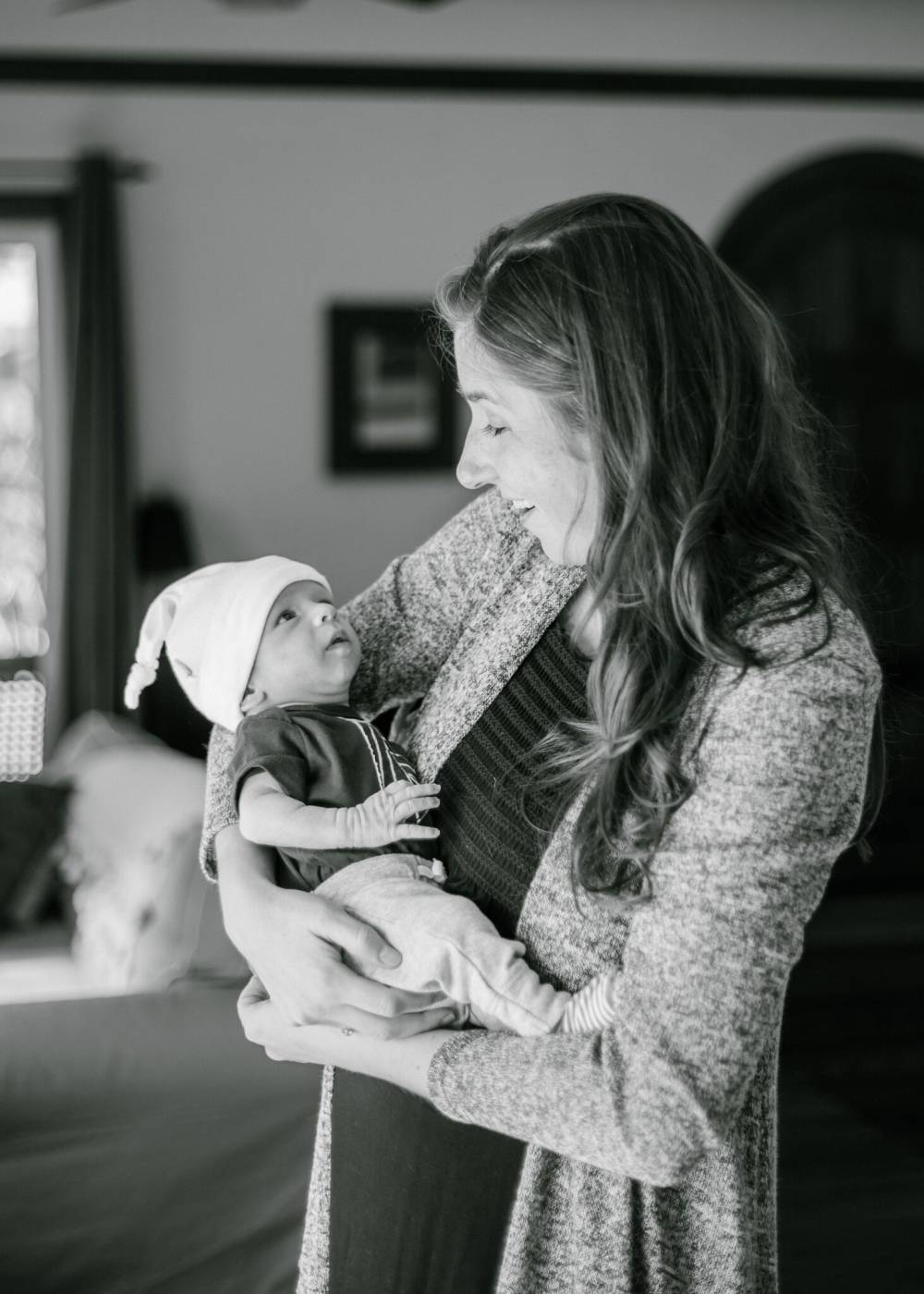 Kate with her newborn son, Max as a newborn. Photo: Sam Zaucher
