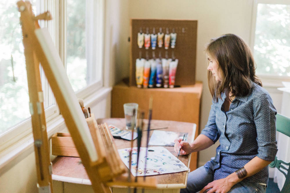 Rachel Alvarez in her home studio in Salisbury, Maryland. Photo: Manda Weaver