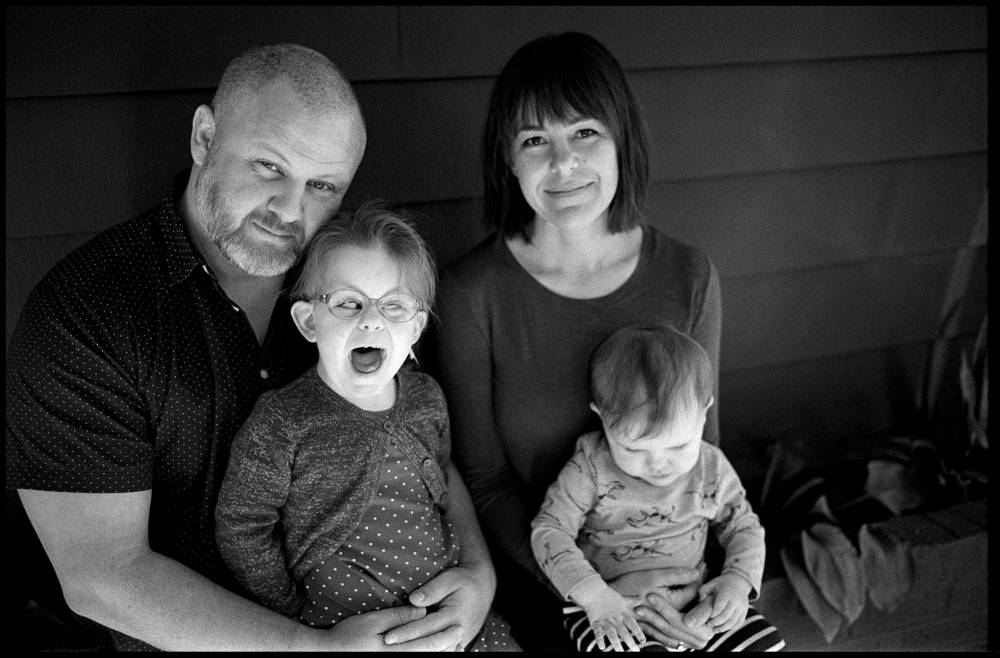 Mandy with her husband Joshua and kids, Etta and Moses. Photo: Mollie Greene