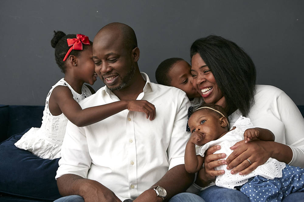 Christine Llewellyn Ohemeng with her husband Kwame and their children Tina, Gabriel and Louisa. Photo: Sobitart Photography 